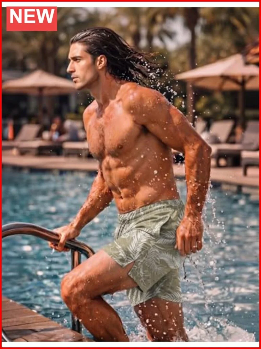 Men's Quick Dry Swim Trunks with Compression Liner 2 in 1 Board Shorts